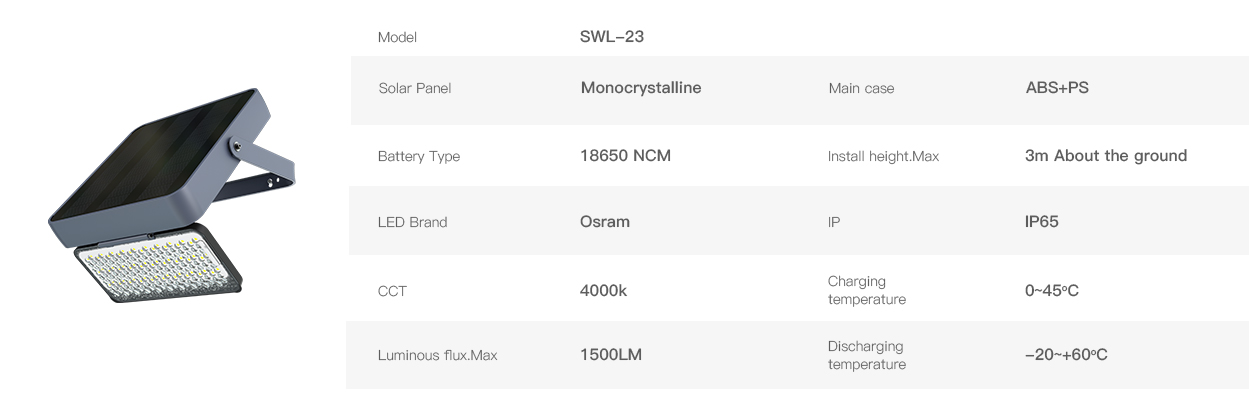 sresky سولر وال لائٹ swl 23 10