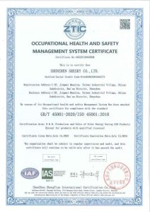 OCCUPATIONAL HEALTH AND SAFETYMANAGEMENTSYSTEM CERTIFICATE
